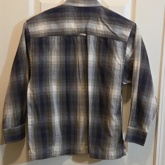 Nautica Jeans Co  Boys Blue Plaid Button Down Long Sleeve Shirt Size S - Picture 5 of 10